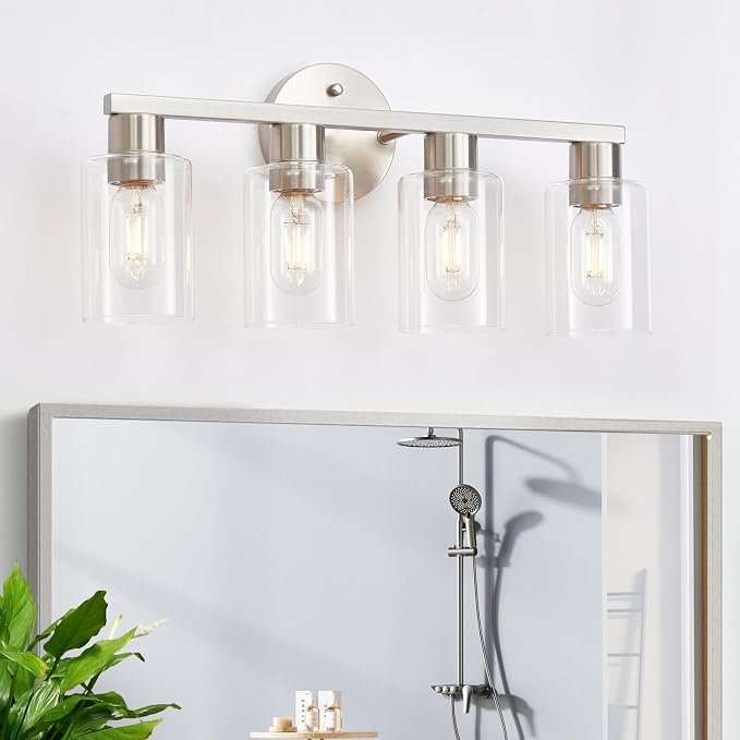 4 Light Bathroom Vanity Light, Brushed Nickel 4-Light Bathroom Light Fixtures by HDASICBathroomVanityLightsDifferentcolorsanddifferentsizesofbathroomvanitylightsforyoutochoosefrom