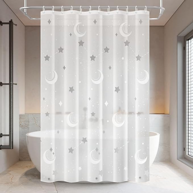 PEVA Shower Curtain, 72 x 72 Water Repellent Premium Bathroom Shower Curtain - Image 7