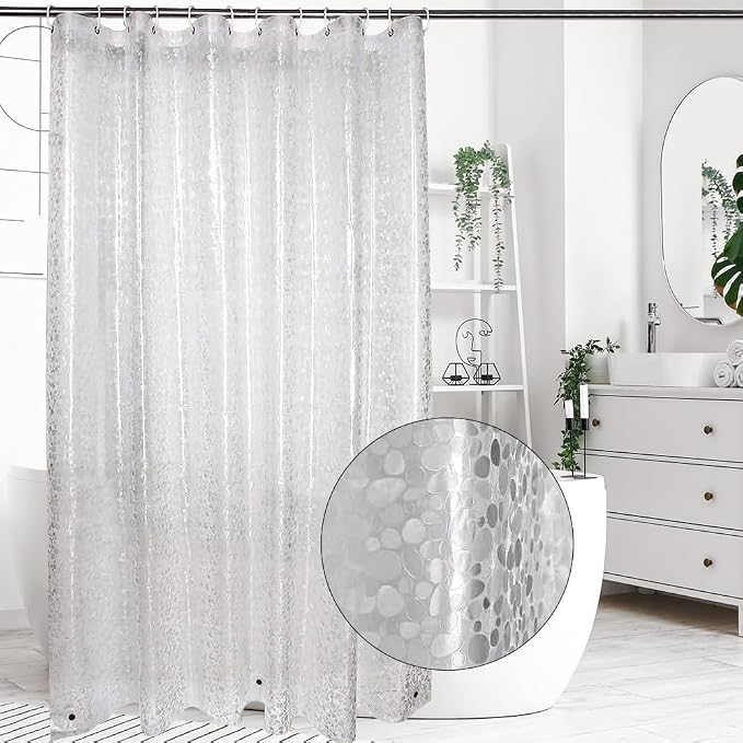 WELTRXE Shower Curtain Liner Waterproof, 8G Thick EVA, Heavy Duty Shower Liner - Image 6