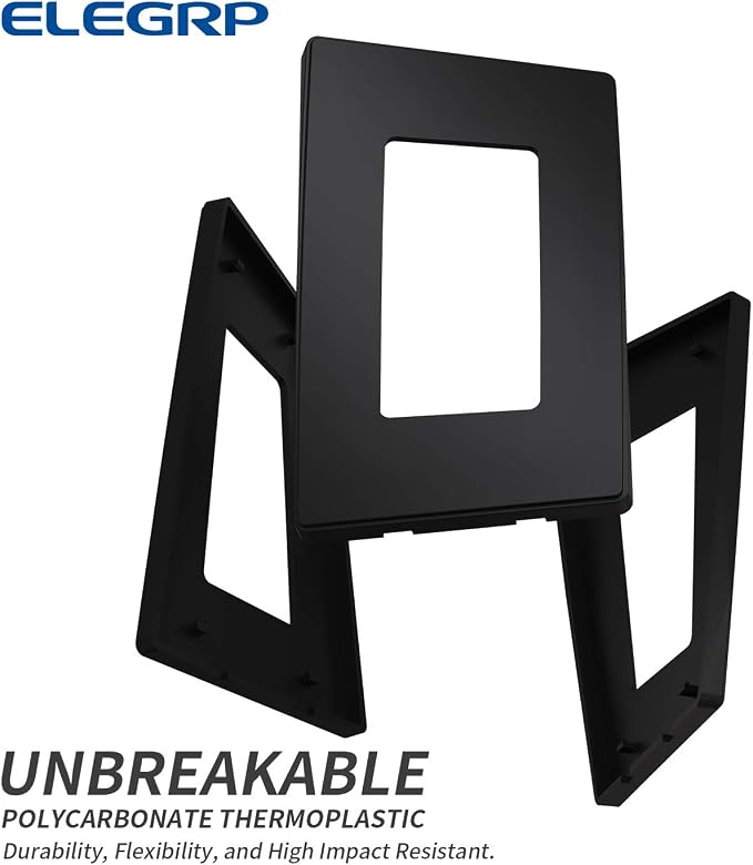 ELEGRP Matte Black 1-Gang Screwless Decorative Wall Plates, Standard Size - Image 4