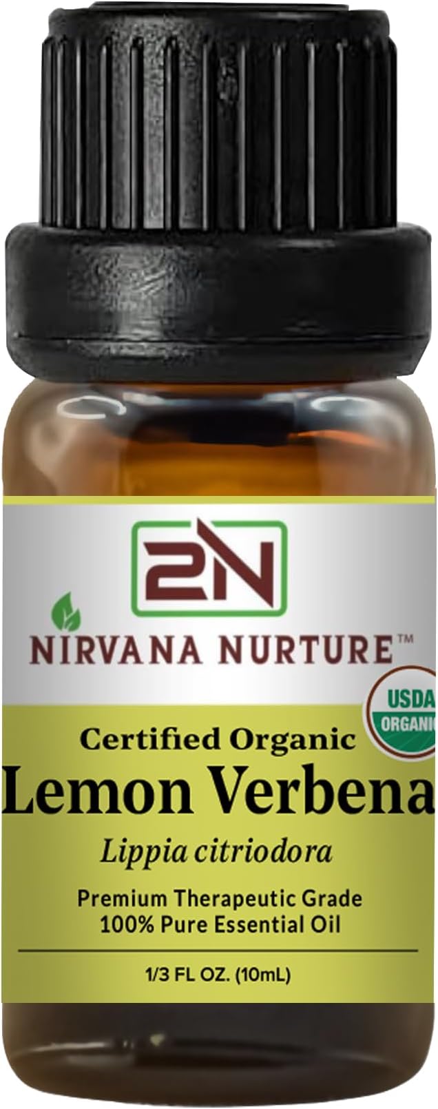 Lemon Verbena Essential Oil USDA Certified Organic, 100% Pure Natural Premium by NirvanaNurture