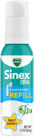 Vicks Sinex Kids Saline Easy Mist Refill, Drug Free Saline, Ages 1 Month+ by Vicks