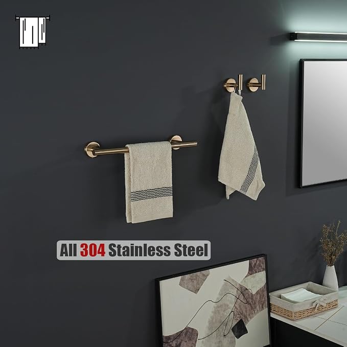 JQK Champagne Bronze Towel Bar, 15 Inch 304 Stainless Steel Thicken 0.8mm Towel - Image 6