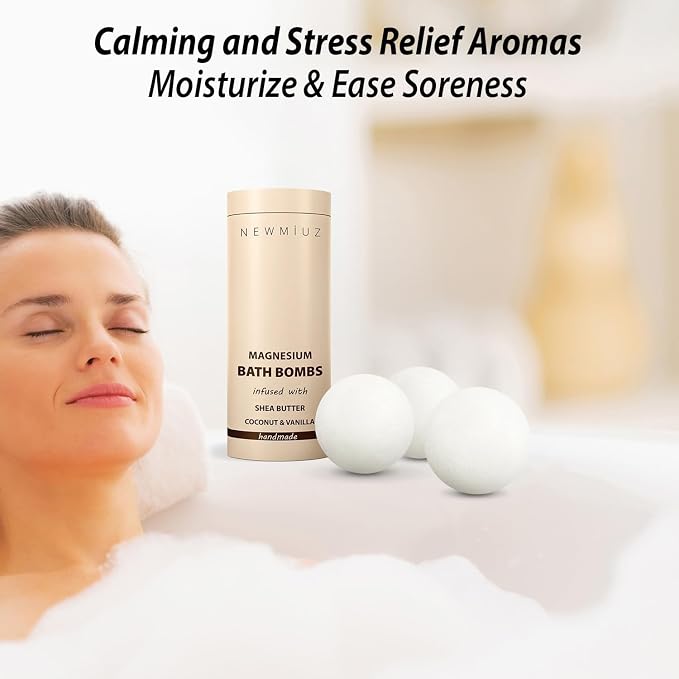 Magnesium Bath Bombs Post Workout Recovery Sore Muscles Tension Epsom Salt Bath - Image 2