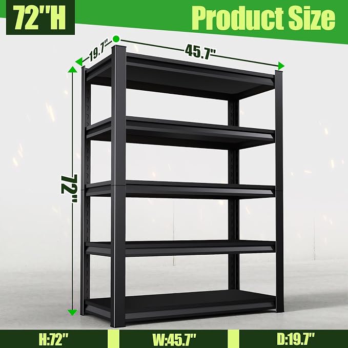 Garage Shelving, Heavy Duty Garage Storage Shelves, Metal Shelving Unit - Image 3