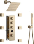 Digital Shower System Brushed Gold Shower Faucet Set by KATAIS