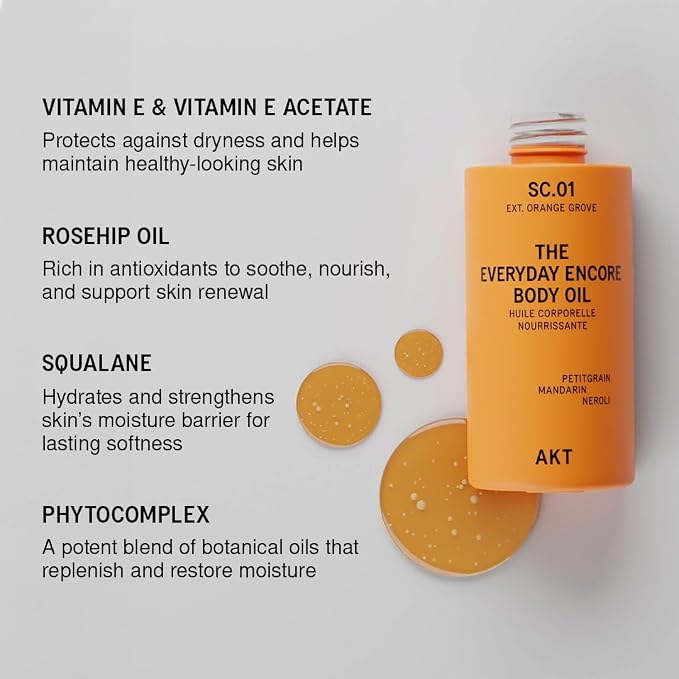 AKT Everyday Encore Body Oil 3.4 Fl Oz, SC.01 Orange Grove Scent, Dry Body Oil - Image 6