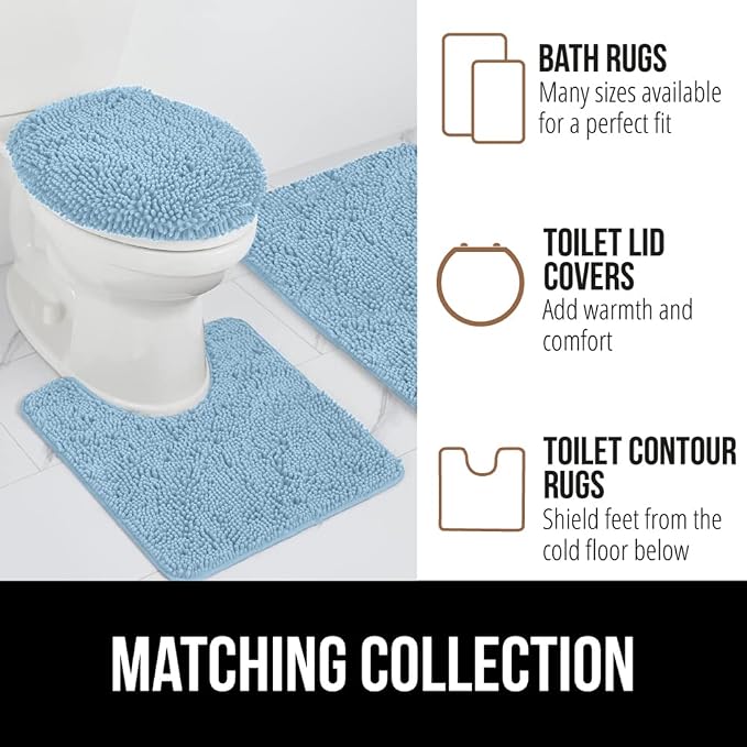 GORILLA GRIP Bath Rug Mat, Thick Soft Absorbent Chenille, Quick Dry Microfiber - Image 8