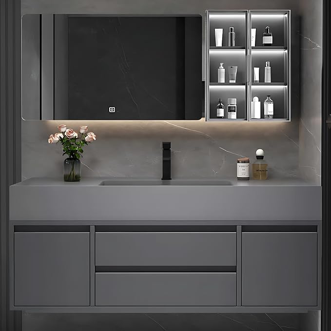 84IN Wood Bathroom Cabinet by NAIROLET