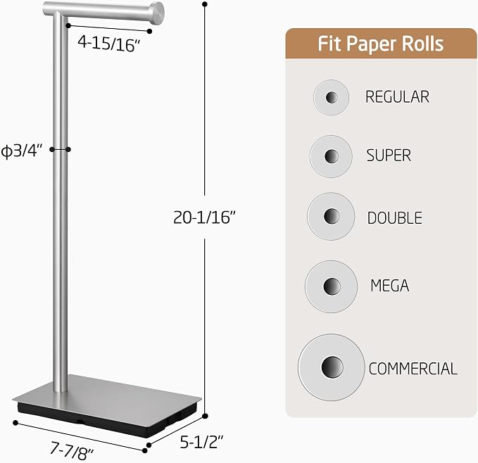 KES Freestanding Toilet Paper Holder Stand Bathroom Toilet Paper Storage - Image 5
