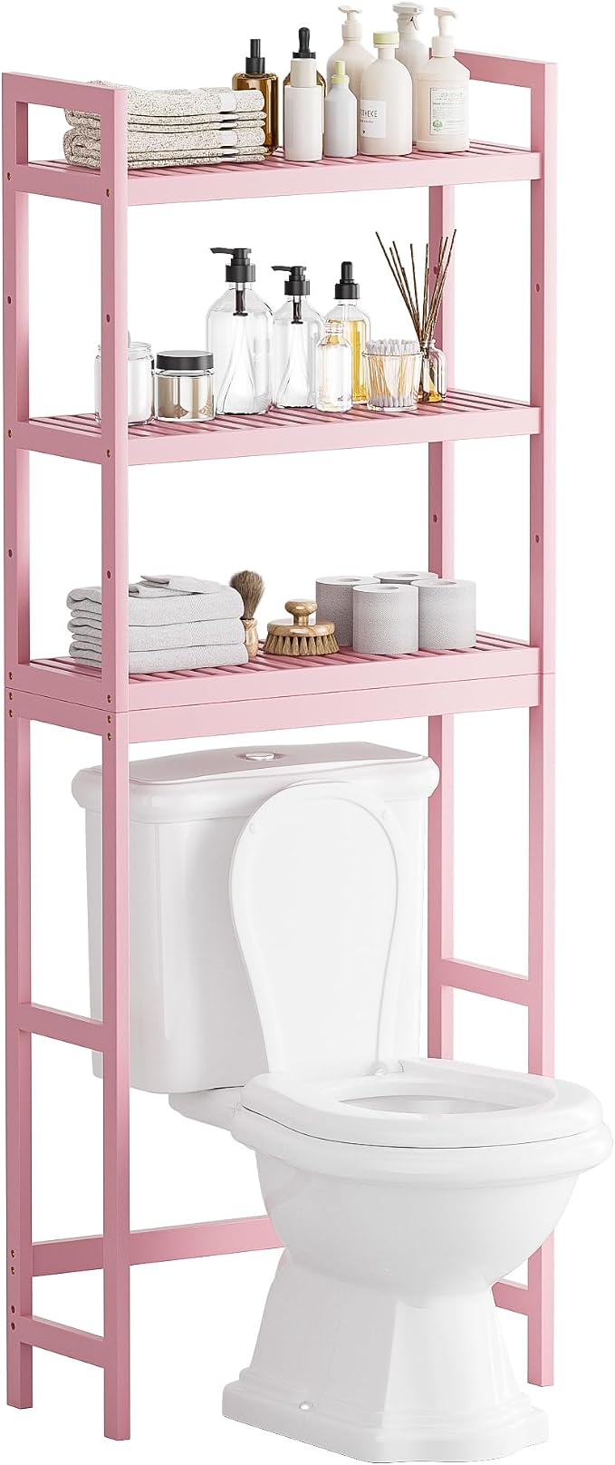SMIBUY Bathroom Storage Shelf, Bamboo Over-The-Toilet Organizer Rack, by SMIBUY