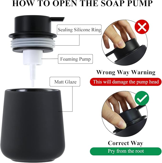 BosilunLife Foam Hand Soap Dispenser - 12 oz Bathroom Lotion Hand Pump - Image 4