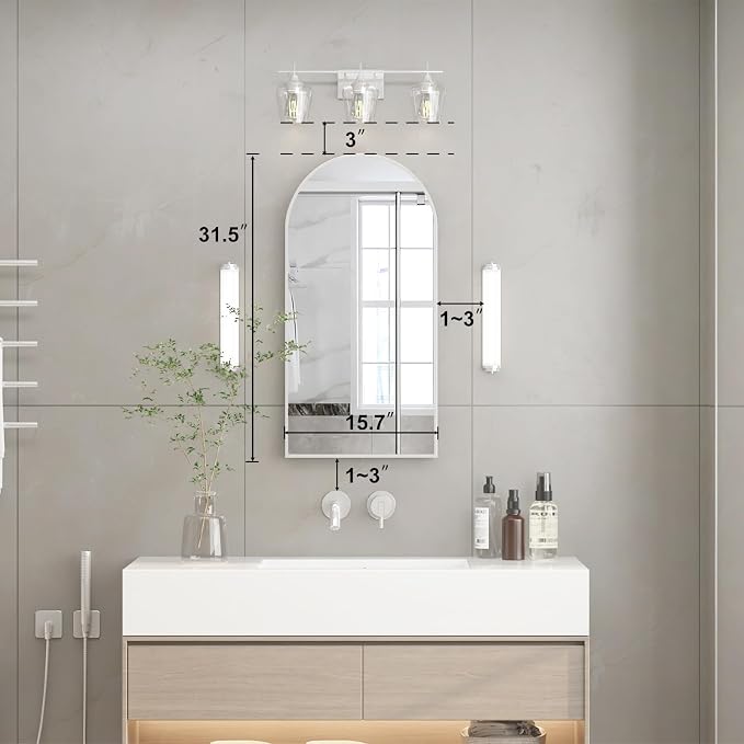 Arched Medicine Cabinet with Mirror, Recessed Medicine Cabinet Mirrors - Image 9