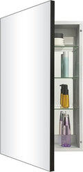 Bathroom Medicine Cabinet with Farmhouse Black Aluminium Alloy Framed 26 x 16 by HOME