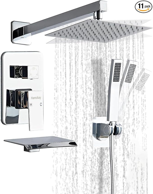 12inch Polished Chrome Shower System by Hamckay