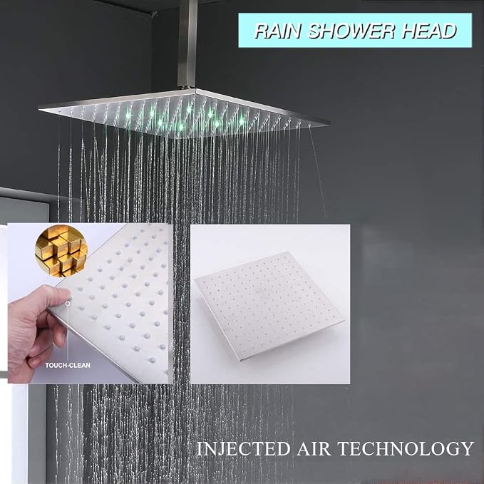 Brushed Nickel Shower Faucet Set Thermostatic Shower System, 4 Way Shower Faucet - Image 3