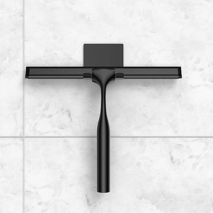 Black Shower Squeegee for Glass Door 12-Inch Bathroom Squeegee Window Wiper - Image 8