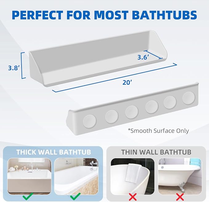 Splash Guard for Bathtub, 3.8" x 3.6" Silicone Bath Tub Splash Guard - Image 5