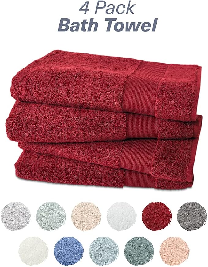 Hencely Premium Bath Towel Set of 4-28x58 Inches - Image 4