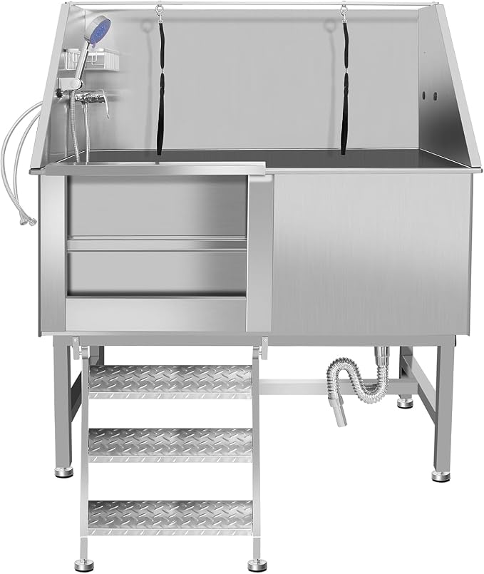 50" Professional Dog Wash Station, Stainless Steel Dog Grooming Tub by Hasopy