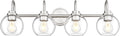 Bathroom Light Fixtures, 4-Light Brushed Nickel Vanity Lights Over Mirror by Audickic