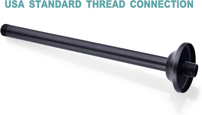 BESTILL 12 Inch Ceiling Mount Rain Shower Head Arm and Flange, Oil Rubbed Bronze - Image 6
