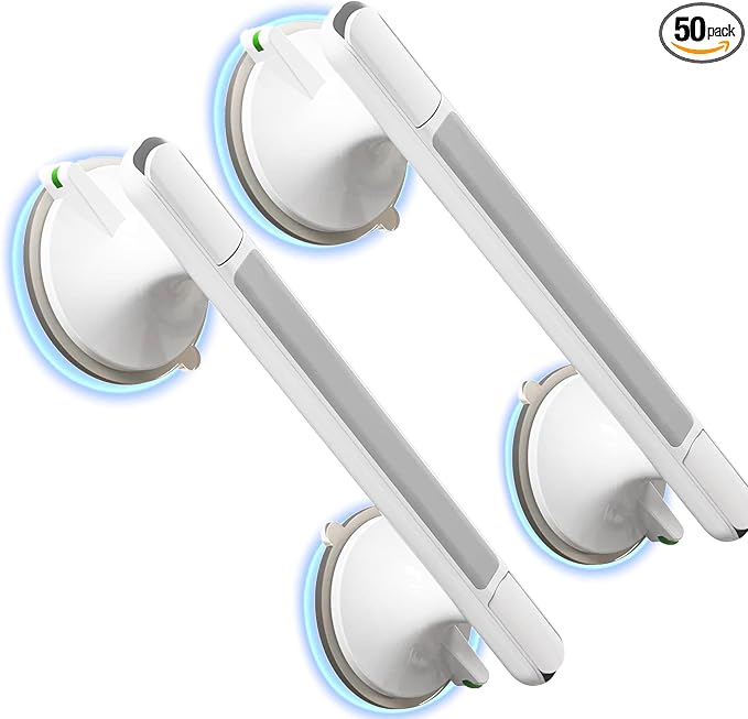 2 Pack Suction Cup Grab Bars for bathtubs and Showers Handles for Elderly by Unknown