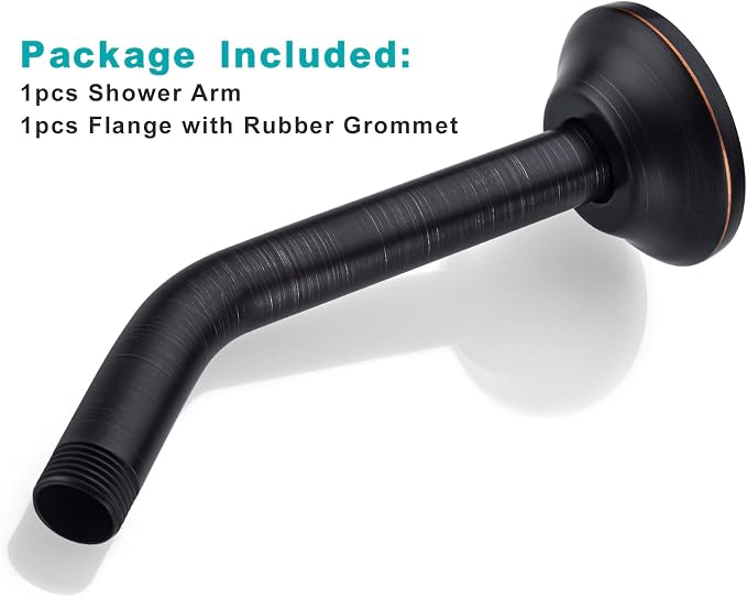 BESTILL Wall Mounted 8 Inch Shower Head Arm, Shower Arm and Flange Included - Image 5