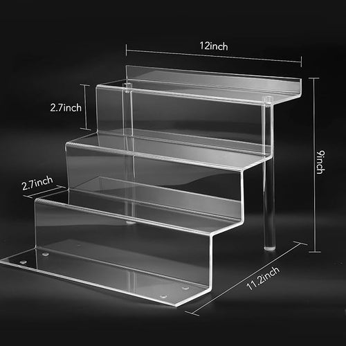 12 Inch Acrylic Shelf for Perfume Organizer in 2 Pack, 4 Tier Funko POP Shelves - Image 2