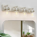 IZORRO Bathroom Vanity Light Fixture, 4-Light 27.5 Inch Brushed Nickel Bathroom by IZORRO