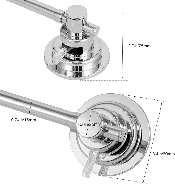 Suction Cup Towel Bar for Shower, 15.75''-25.6'' Adjustable Stainless Steel - Image 6