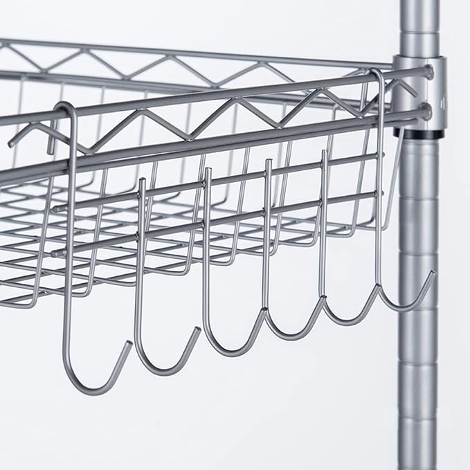 6 Tier Storage Racks Shelving, Heavy Steel Pantry Shelves, Adjustable Wire - Image 4