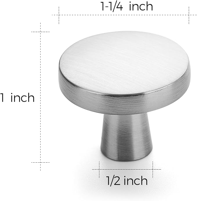 Ravinte 50 Pack Drawer Pulls 1-1/4 Inch Kitchen Cabinet Knobs Brushed Nickel - Image 3