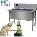 40" Dog Washing Station, Dog Grooming Bathtub Station, Professional Stainless by SUIOKPO