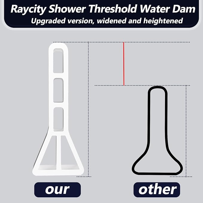 Raycity 3" High Shower Threshold Water Dam 59 IN Collapsible Shower Water - Image 3