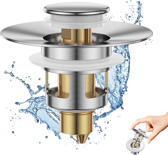 Bathroom Sink Stopper, JOMST Bath Universa Sink Drain Strainer 10, 000 Pop-up by Jomst