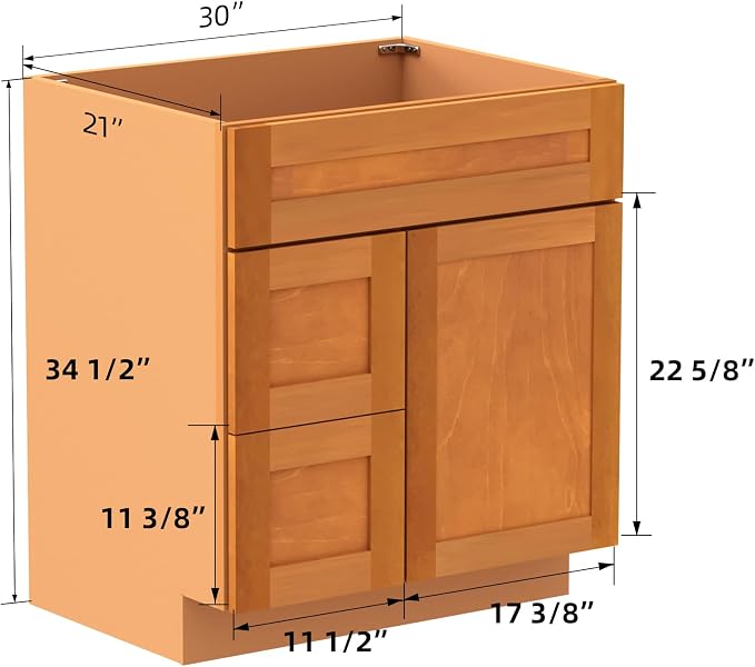 KitchenMan 30 Inch Bathroom Vanity Without Sink and Top Unassembled Bathroom - Image 3