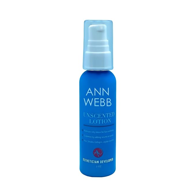 Unscented Lotion for Dry Skin- Fragrance Free, Hypoallergenic, All-Natural by ANNWEBBAllNaturalSkinCare