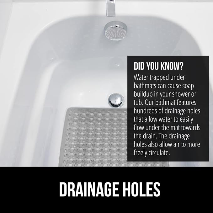 GORILLA GRIP Patented Bath Tub Shower Mat, Machine Washable Bathtub Floor Liner - Image 4