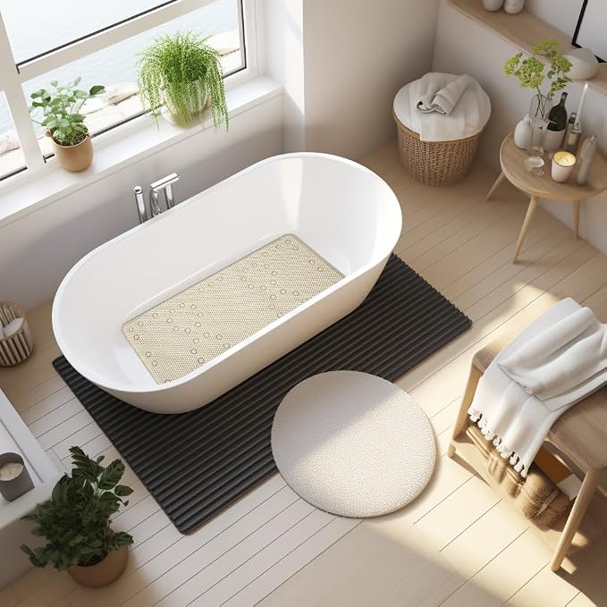 Double Layer Foam Non Slip Bathtub Mat 37x17in, More Comfortable and Thicker - Image 6