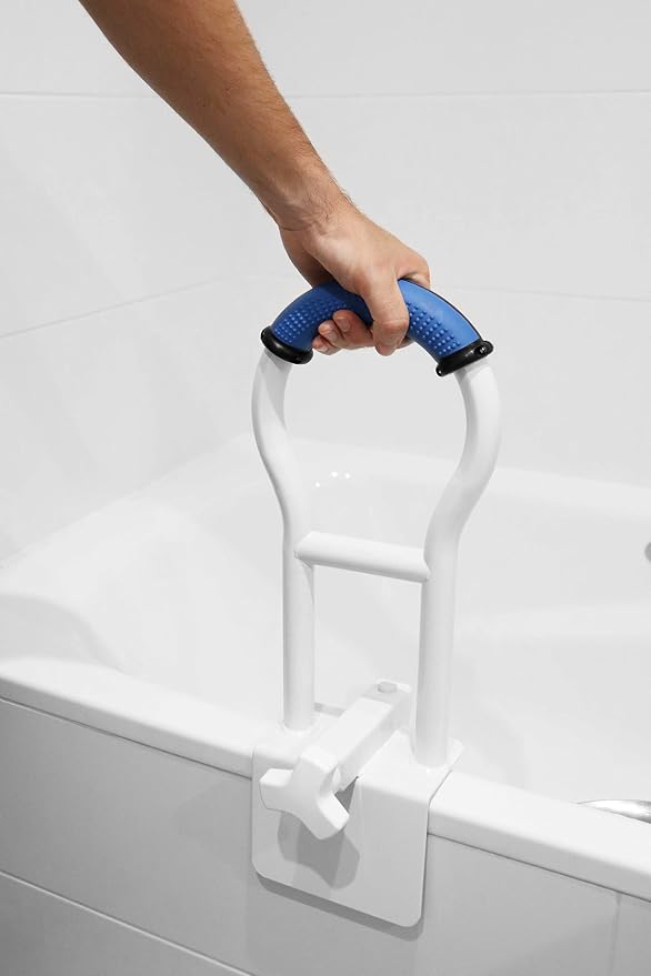 KMINA Bathtub Safety Rail, Padded Non-Slip Grip, Adjustable Grab Bar by KMINA