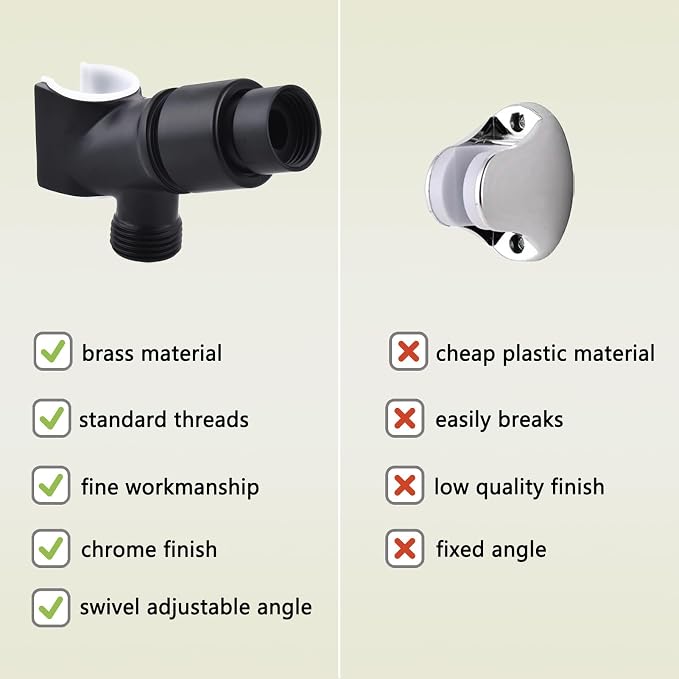 All Metal Handheld Shower Head Holder, Adjustable Shower Wand Holder - Image 5
