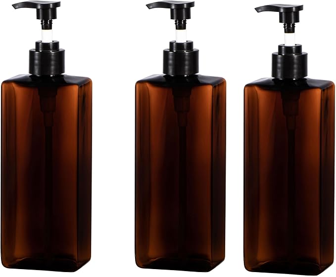 Shower Pump Bottles, Yebeauty 3pcs 17oz 500ml Empty Refillable Shampoo and by For+A+Better+Life