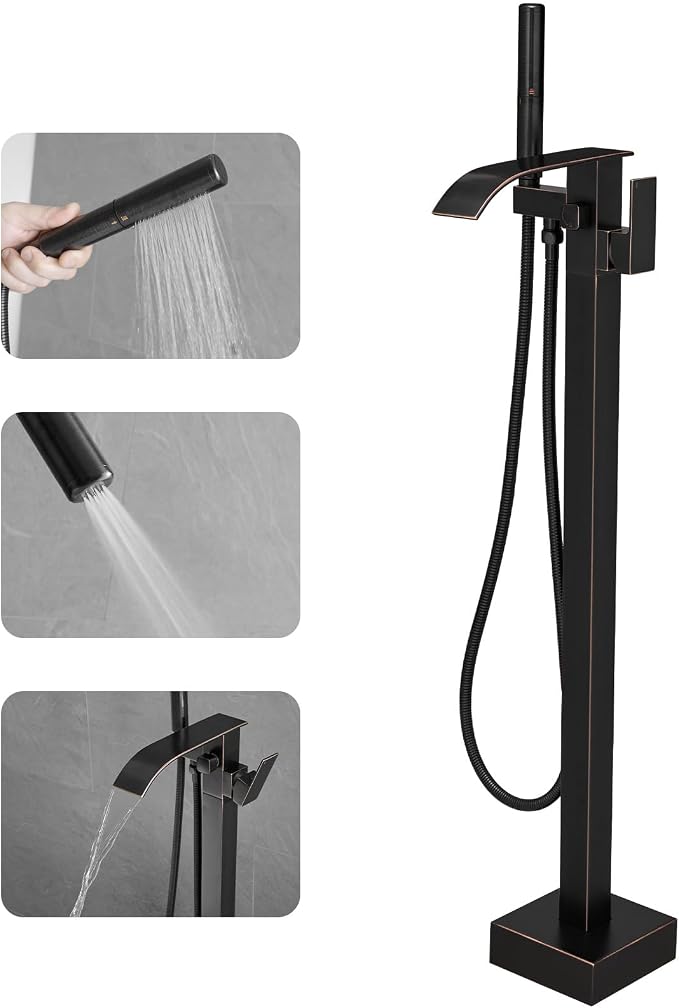 RUMOSE Tub Filler Freestanding Bathtub Faucet Oil Rubbed Bronze Floor Mount Tub by RUMOSE