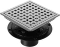 Shower Drain, Chrome 6 inch Square Shower Floor Drain by Unknown