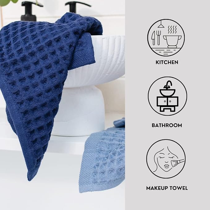sea me at home Waffle Washcloths Set, 100% Turkish Cotton - Image 5