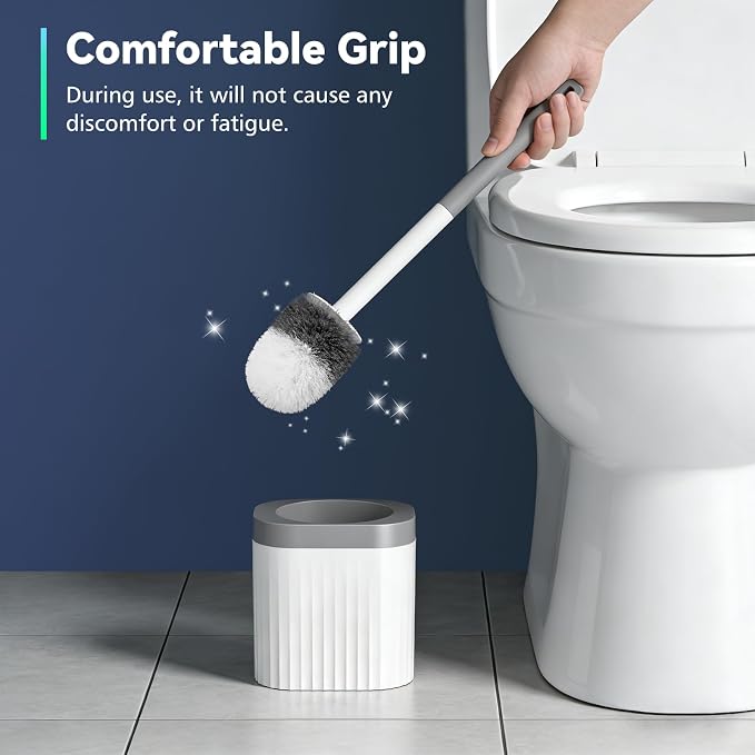 Toilet Brushes, 2 Pack Toilet Brush and Holder Set - Image 4