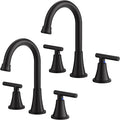 Bathroom Faucets for Sink 3 Hole, Hurran Matte Black Bathroom Sink Faucet by Hurran