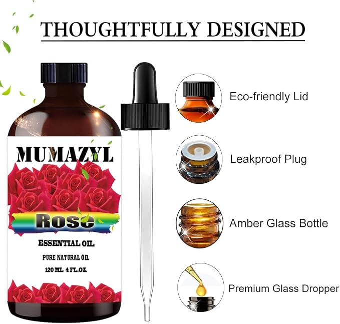 Rose Essential Oil, Rose Oil 4 Fl Oz 120ML - Image 2