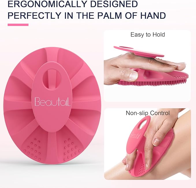 Silicone Body Scrubber Shower Bath Wash Brush Gentle Exfoliating Scrub - Image 5